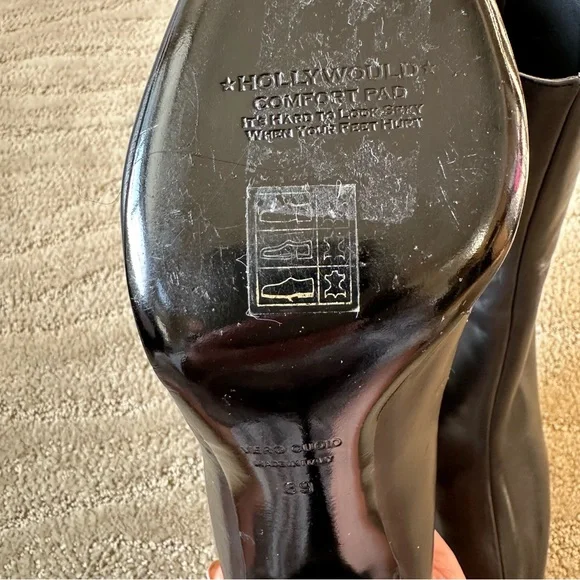 Hollywould Ellie Leather Ankle & Knee High Chain Leather Boots Black EU 39 NIB - Picture 16 of 16